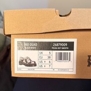 Dr. Martens Kids 1461 Quad Polka Dot Black & White Sandals